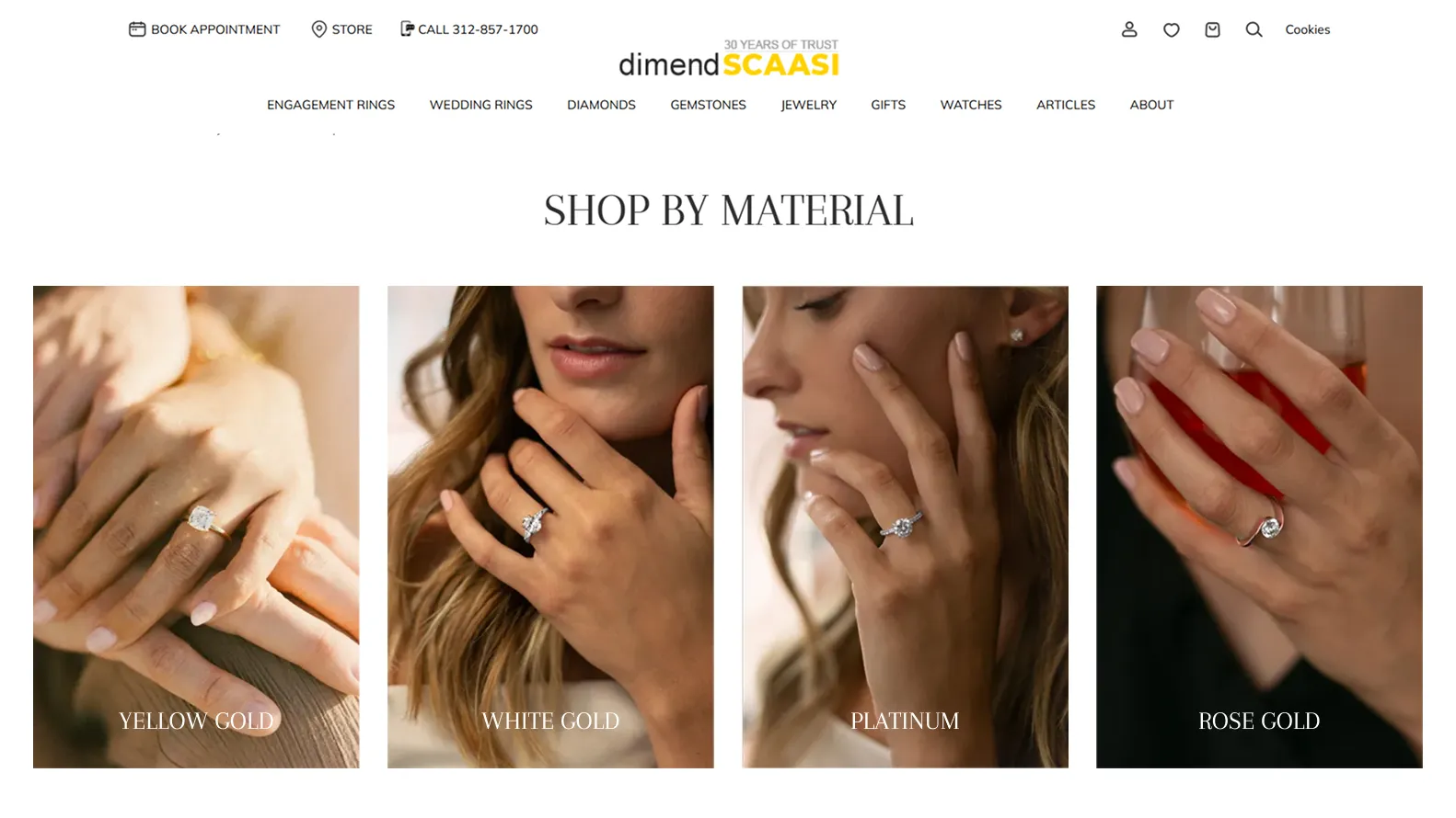 custom diamond ring ecommerce product display
