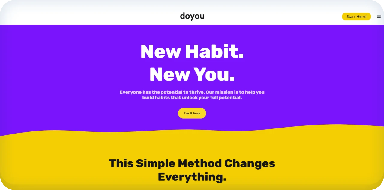 Fitness challenge and guide website design with structured workout programs and user engagement