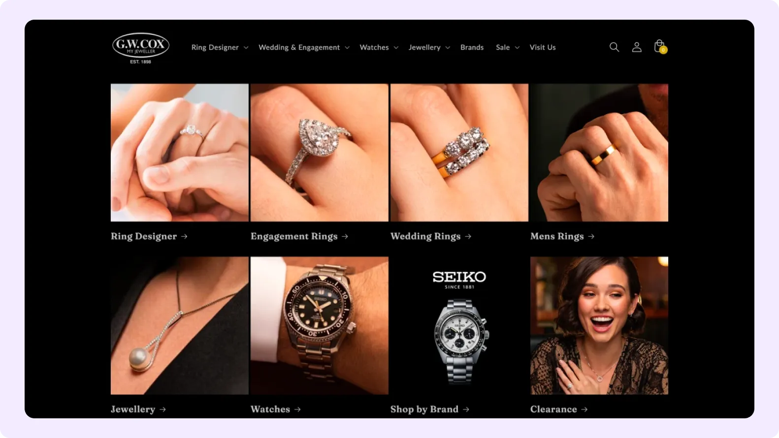 Shopify Jewelry Website with Diamond Feed and Ring Builder Australia