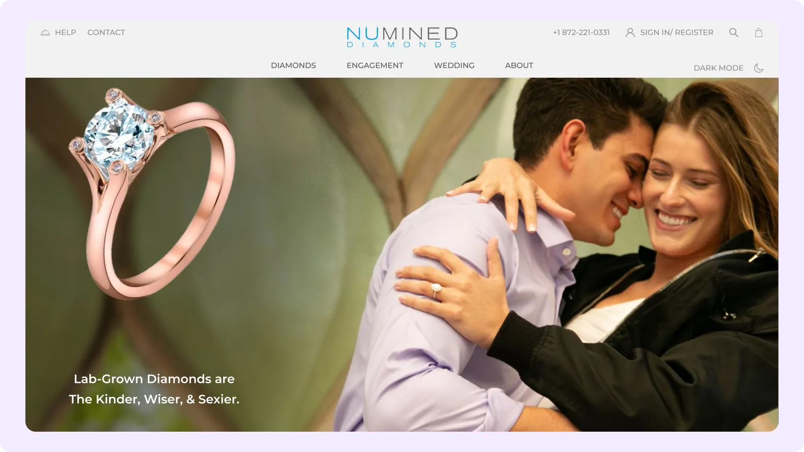 Lab-Grown Diamond Jewelry Website Design for Numined Chicago