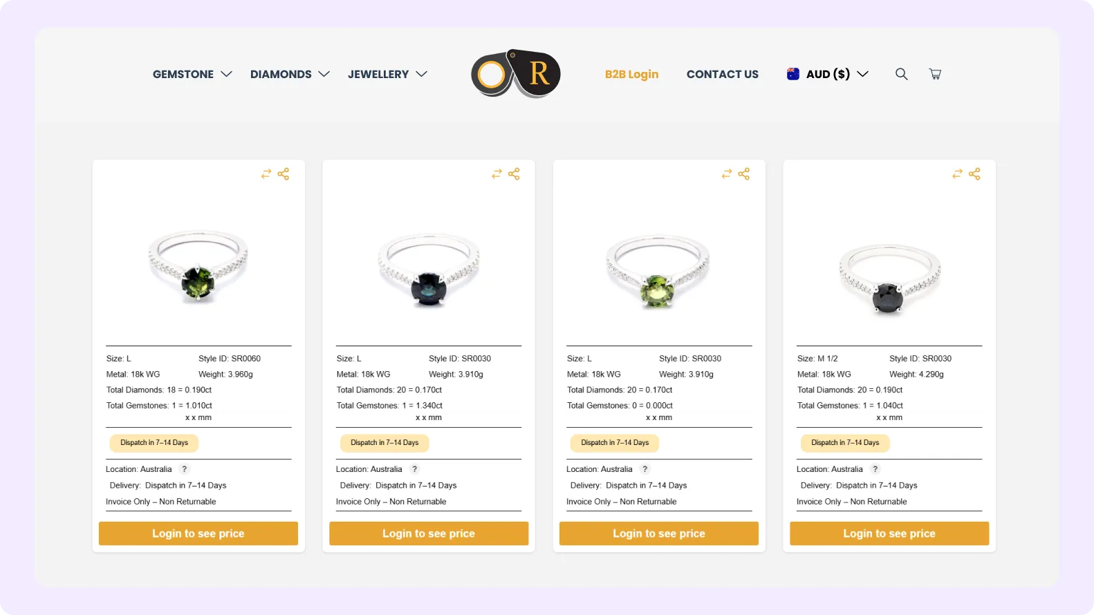 B2B wholesale diamond portal