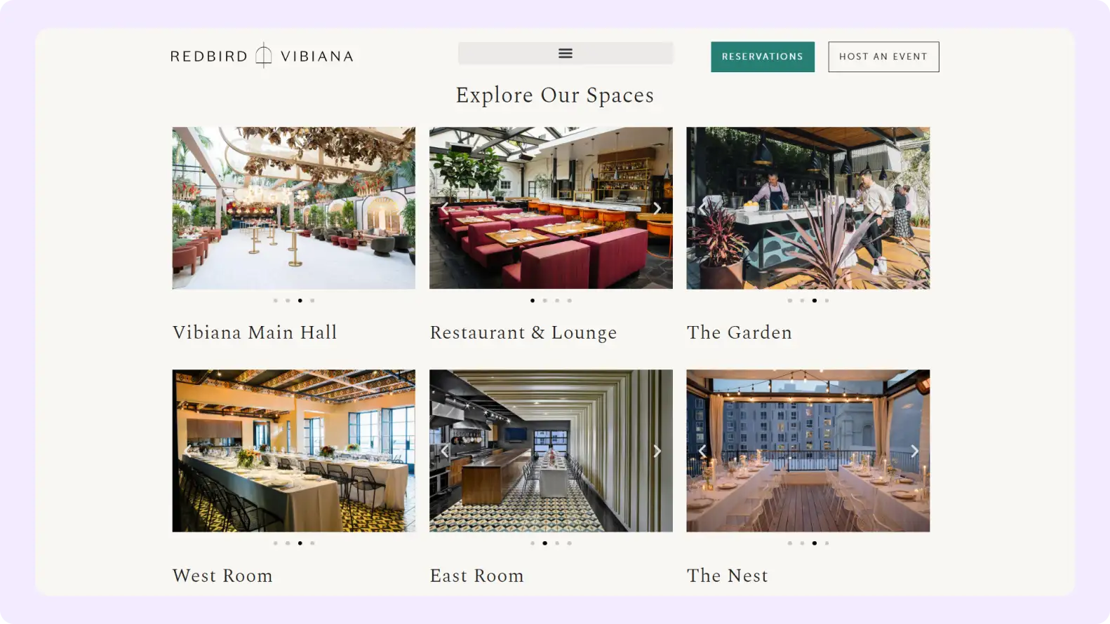 Upscale Restaurant and Events Venue Website Design