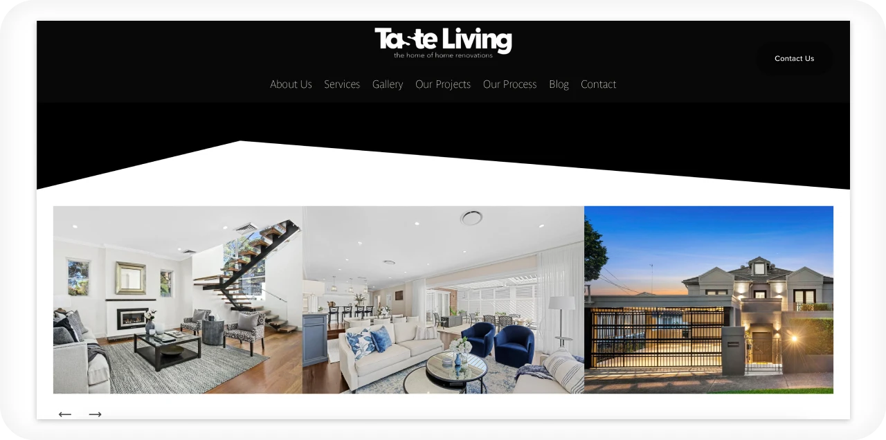 Home Builders and Designers Website Development 4 Innovative home renovation website design showcasing modern interiors kitchens and bathrooms
