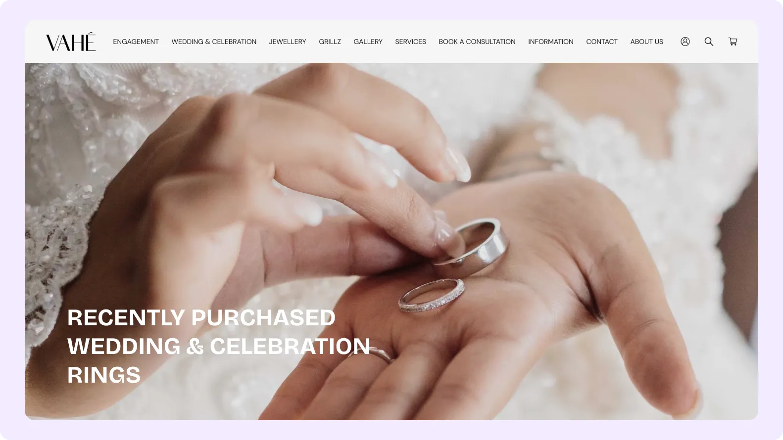 Premium boutique jewelry website design for Vahe Jewellery Australia