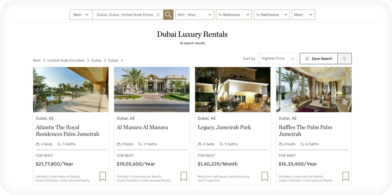Real Estate Web Design - Realtor Website 4 Luxury homes and mansions website development with global property listings and advanced search
