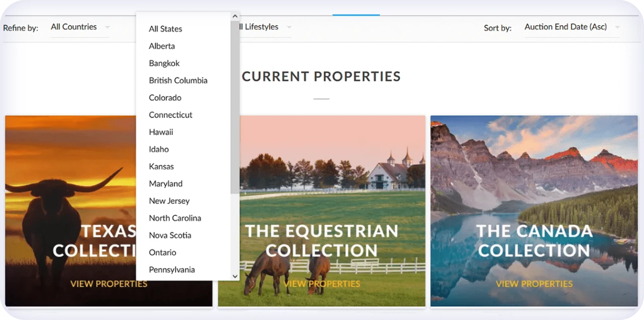 location based properties collection