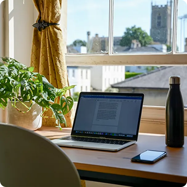 Keyideas workspace with laptop