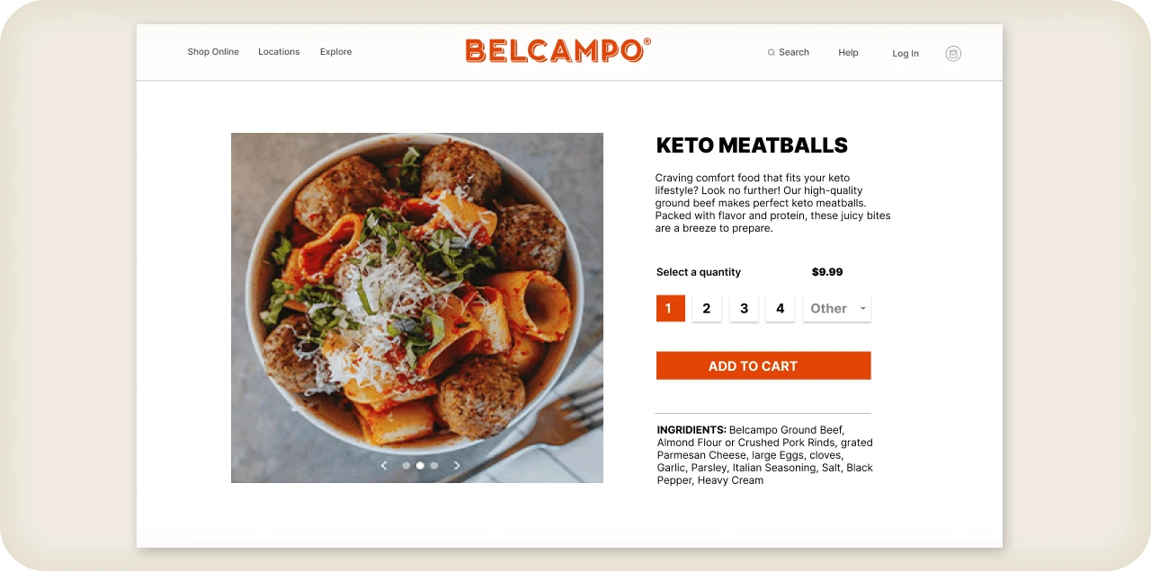 Food Website Design & Development