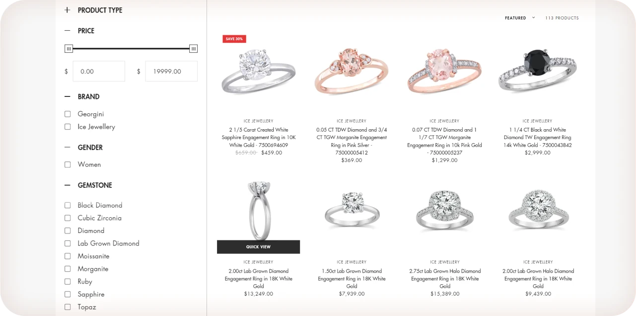  Jewelry E-Commerce Website Development