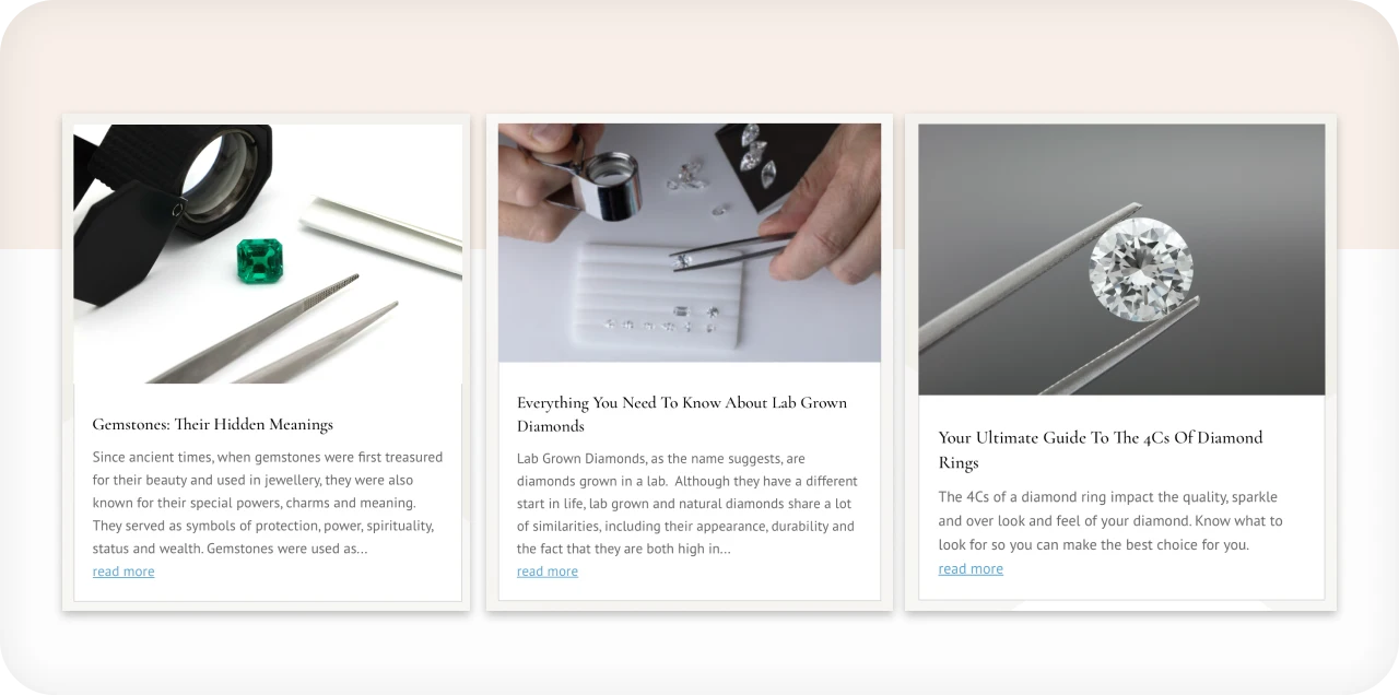Jewelry e-commerce website development
