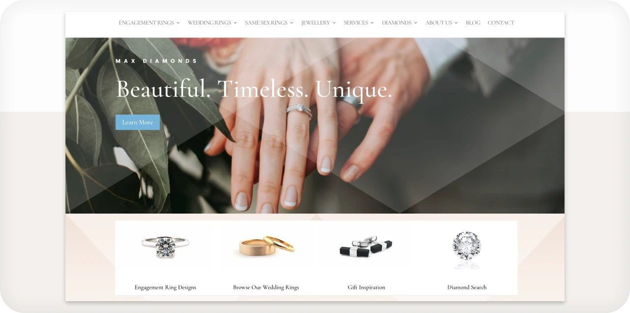 Jewelry e-commerce website development