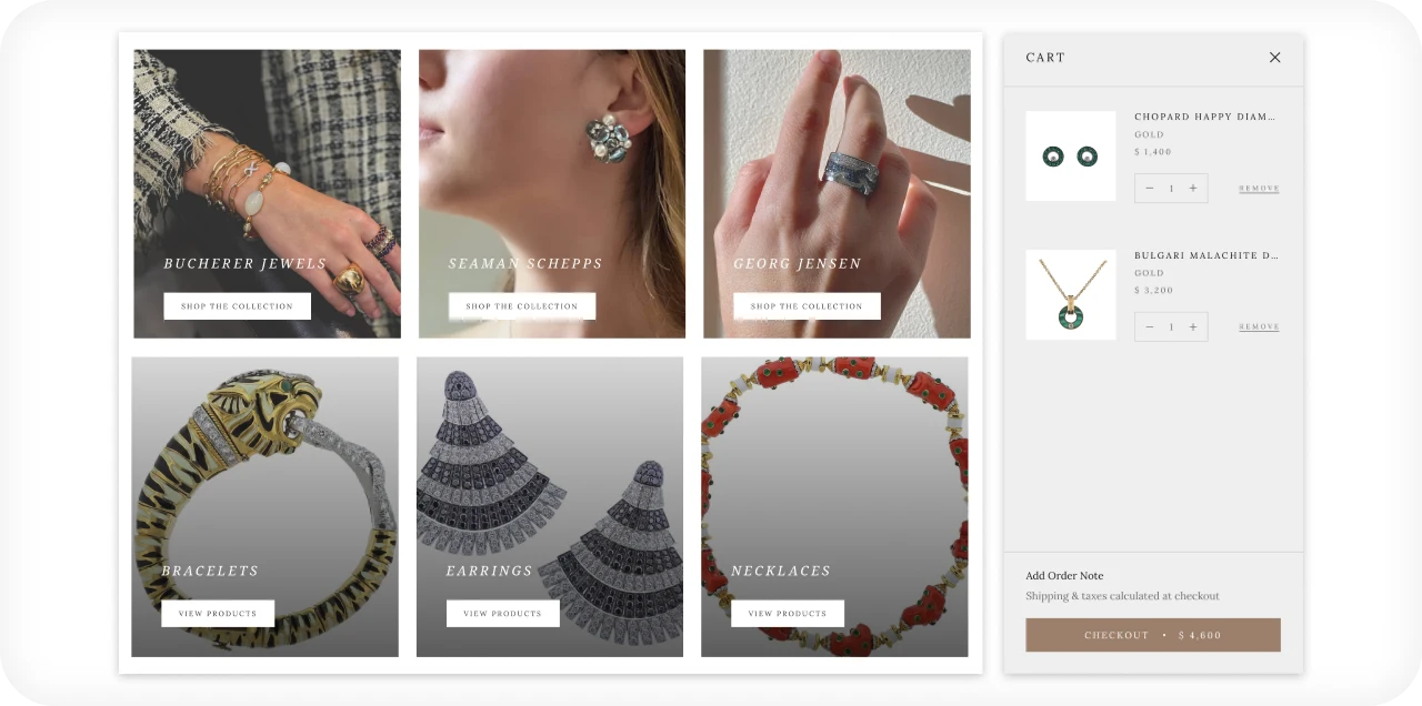 Jewelry e-commerce website development